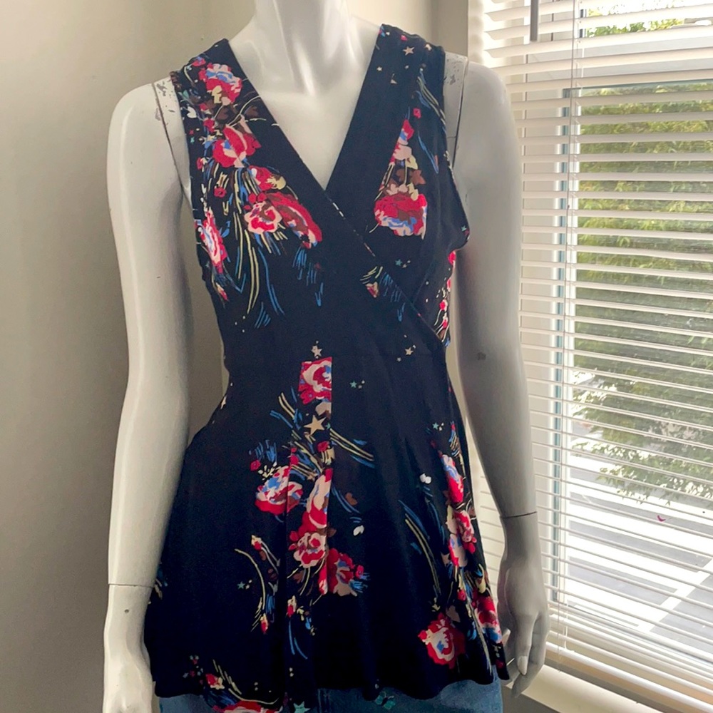 Free People Size S Black Wrap Tanks